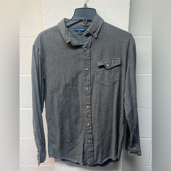 Falls Creek Other - Falls Creek Solid Gray Flannel
Button Up Long Sleeve Shirt Size.